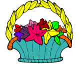 Dibuix Cistell amb flors 4 pintat per LAURA