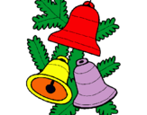 Dibuix 3 campanes de nadal  pintat per campanes