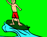 Dibuix Surfista pintat per n
