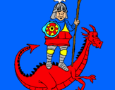 Dibuix Sant Jordi i el drac pintat per eric