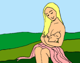 Dibuix Mare amb la seva nadó pintat per maria-piulin