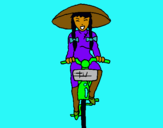 Dibuix Xina amb bicicleta pintat per GISELA