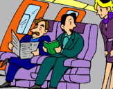 Dibuix Passatgers en l'avió pintat per anna