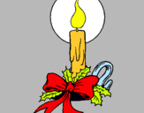 Dibuix Espelma de nadal pintat per itzel