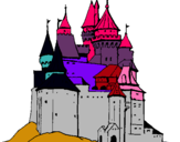 Dibuix Castell medieval pintat per olga