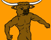 Dibuix Cap de búfal pintat per gerard