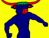 Dibuix Cap de búfal pintat per GUILLEM...