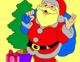 Dibuix Santa Claus i un arbre de nadal  pintat per IBAI