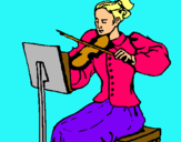 Dibuix Dama violinista pintat per sergi