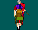 Dibuix Soldat romà  pintat per Adria ciuro