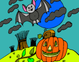 Dibuix Paisatge de Halloween pintat per arnau  anto