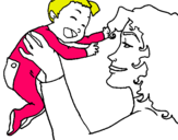 Dibuix Mare amb la seva nadó pintat per marina goraiz