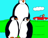 Dibuix Família pingüí  pintat per saritisisima
