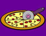 Dibuix Pizza pintat per tossal del lluc