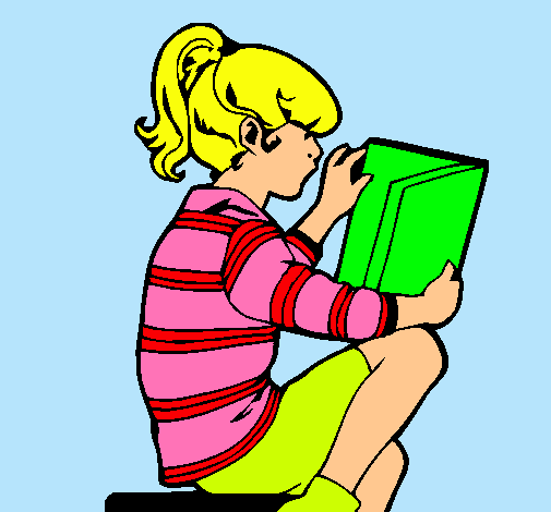 Dibuix Nena llegint pintat per olga   serra