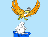Dibuix Àguila reciclant pintat per gerard
