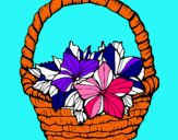 Dibuix Cistell amb flors 2 pintat per nela