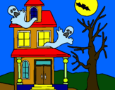 Dibuix Casa fantansma pintat per alba roig