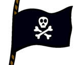 Dibuix Bandera pirata pintat per very pirates