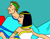 Dibuix Cèsar i Cleòpatra pintat per daniela