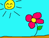 Dibuix Sol i flor 2 pintat per ana