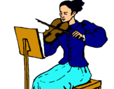 Dibuix Dama violinista pintat per MARINA