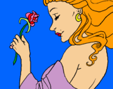 Dibuix Princesa amb una rosa pintat per laiasacovi