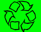 Dibuix Reciclar pintat per tere tot verd