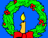 Dibuix Corona de nadal i una espelma pintat per Alx