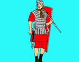 Dibuix Soldat romà  pintat per pol i marc