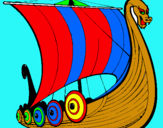 Dibuix Vaixell viking pintat per marc  g..t
