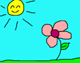 Dibuix Sol i flor 2 pintat per andrea sanchez