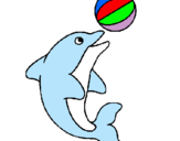 Dibuix Dofí jugant amb una pilota pintat per Dofi