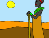 Dibuix Massai pintat per ÀFRICA LL.