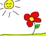 Dibuix Sol i flor 2 pintat per ÀFRICA LL.