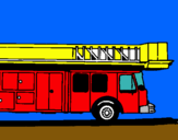 Dibuix Camió de bombers amb escala  pintat per ARNAU