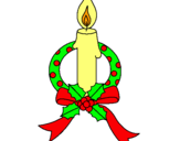 Dibuix Espelma de nadal III pintat per anònim