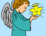 Dibuix Àngel i estrella pintat per khanda