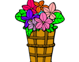 Dibuix Cistell amb flors 3 pintat per JUDIT