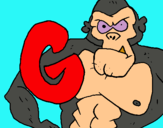 Dibuix Goril·la pintat per JUDIT