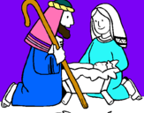 Dibuix Adoren al nen Jesús  pintat per NUR