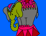 Dibuix Elefant actuant pintat per Sara