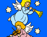 Dibuix Àngels musicals  pintat per joel
