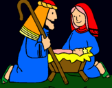 Dibuix Adoren al nen Jesús  pintat per max