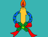 Dibuix Espelma de nadal III pintat per Xavi Güell Creixell