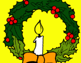 Dibuix Corona de nadal i una espelma pintat per ren oriol