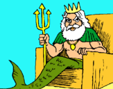 Dibuix Neptú pintat per rei sirena