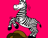 Dibuix Zebra saltant pedres pintat per maria fernanda portel
