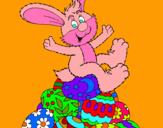 Dibuix Conill de Pasqua pintat per tona a s 