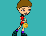 Dibuix Jugadora de bàsquet pintat per elba  navarro   corbi